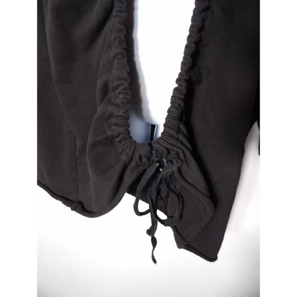 Vivian Shyu Black Cardigan Sweatshirt Medium Cinch Hem Open Tie Minimalist READ - Picture 16 of 16